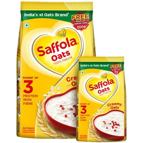 Saffola Saffola Oats - 100% Natural With High Protein & Fibre, Healthy Cereals, 1 kg (Get 300g Free)_1