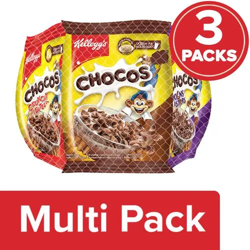 Kellogg's Chocos - Variety Pack, With Protein & Fibre, 3x175 g Multipack_0