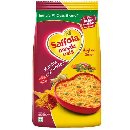 Saffola Oats - Tasty Evening Snack, Fibre Rich, Masala & Coriander, 500 g_0