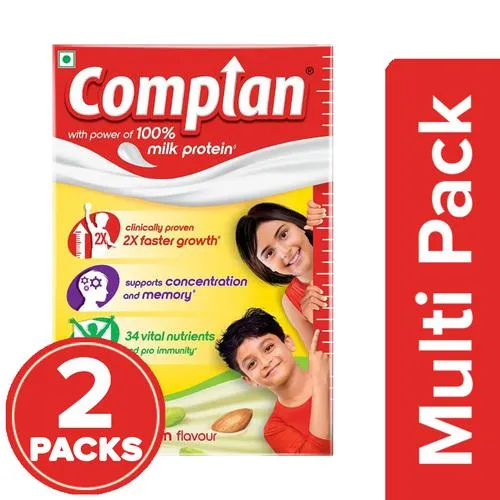 Complan Nutrition Drink - Improves Concentration & Memory, Pista Badam Flavour, 2x500 g Multipack