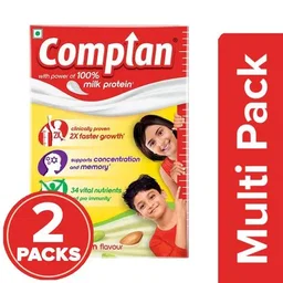 Complan Nutrition Drink - Improves Concentration & Memory, Pista Badam Flavour, 2x500 g Multipack
