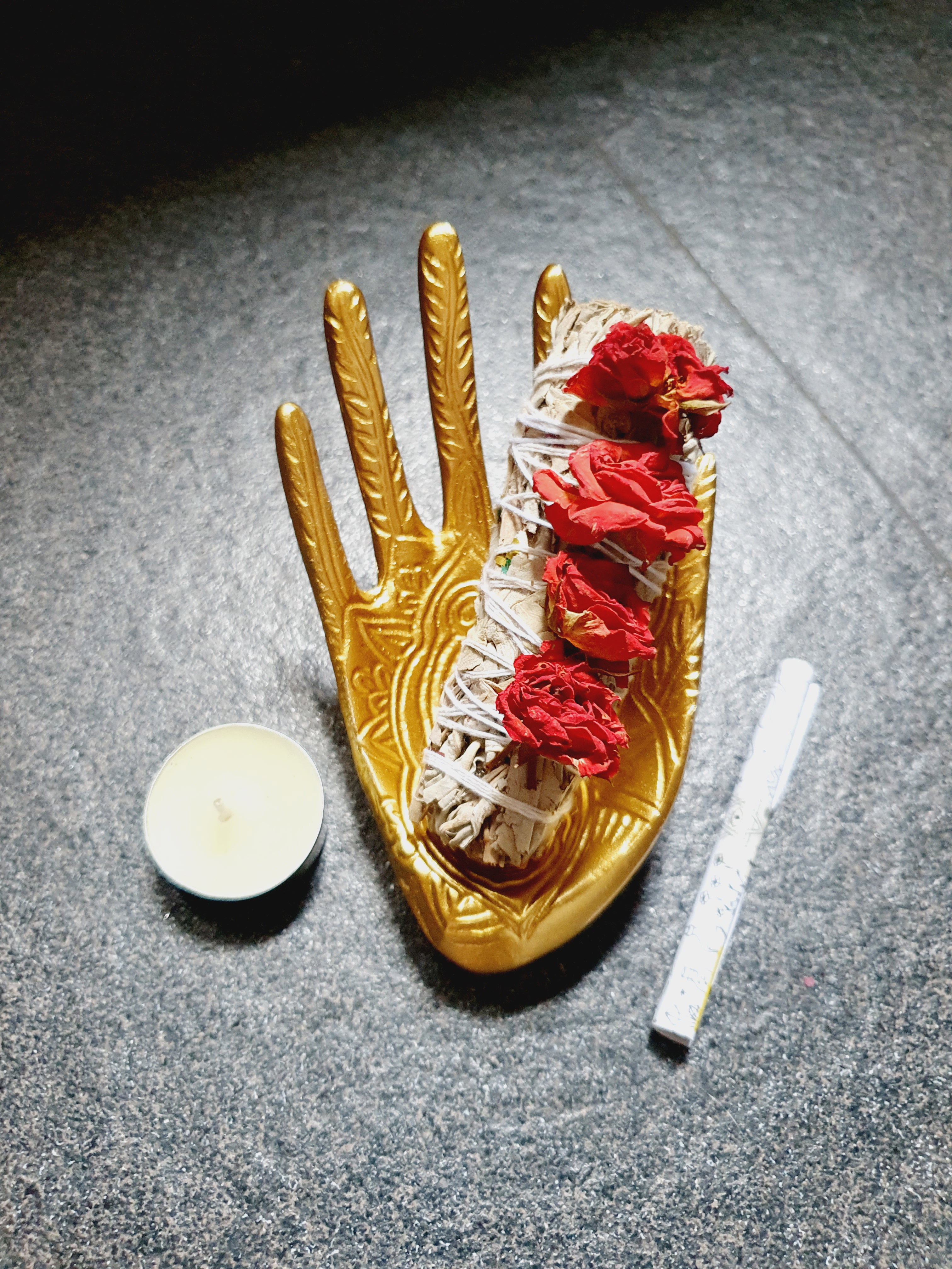 Gold/Black hand + Rose White Sage gift set_3