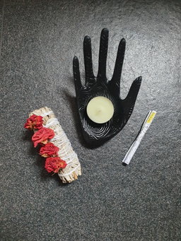 Gold/Black hand + Rose White Sage gift set