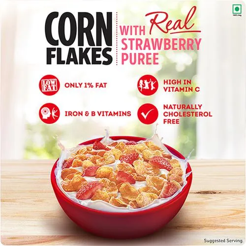 Kellogg's Corn Flakes With Real Strawberry Puree, 300 g_4