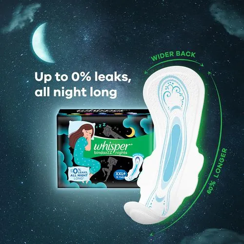 Whisper Bindazzz Nights Sanitary Pads - Double Huge Wings, Wider Back, XXXL Plus, 3x10 pcs (Multipack)_1