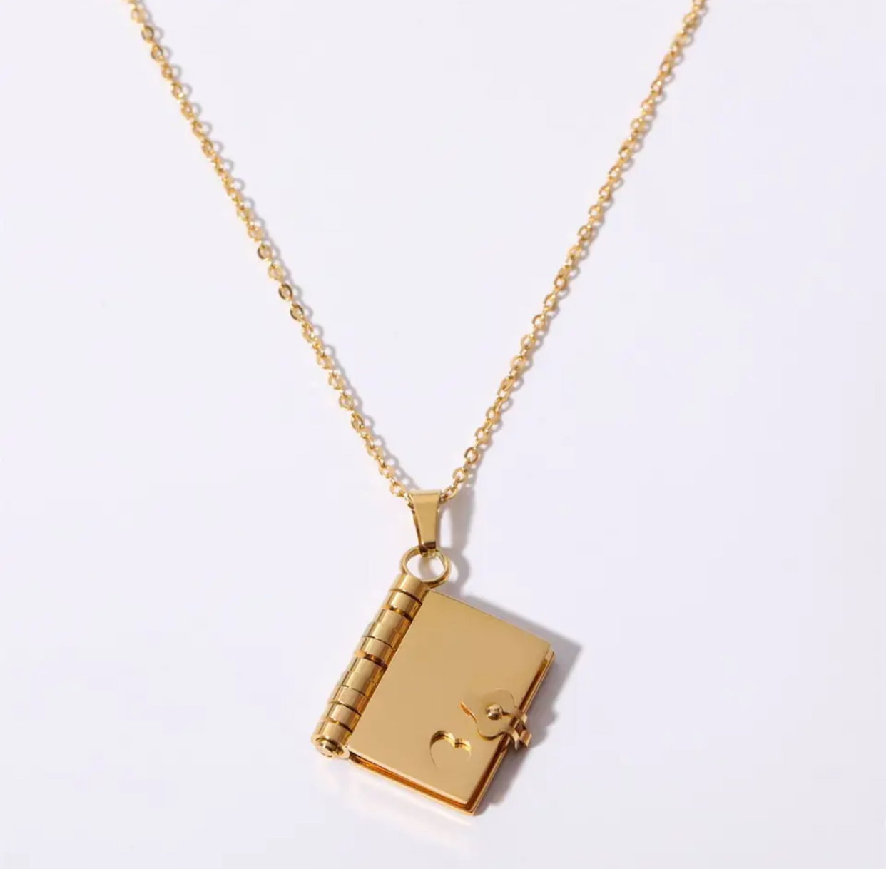 Greatera Stainless Steel Book Necklace _1