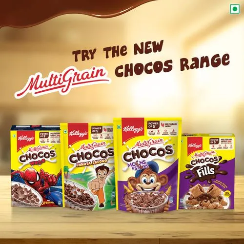  Highlights With 10 Essential Vitamins & Minerals Breakfast Cereal for Kids Kellogg's Kellogg's Multigrain Chocos Chhota Laddoo - Source of Calcium, High in Protein, 340 g_5