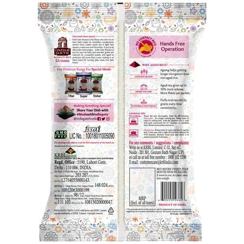 India Gate Basmati Rice/Basmati Akki - Feast Rozzana, 1 kg Pouch_1