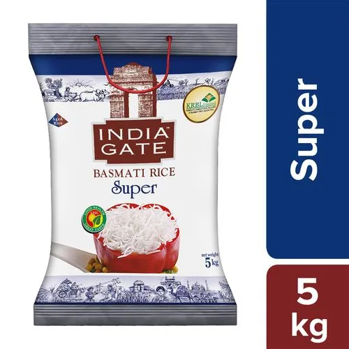 India Gate Basmati Rice/Basmati Akki - Super, 5 kg Bag_0