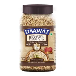 Daawat Basmati Rice/Basmati Akki - Brown (Quick Cooking), 1 kg Jar