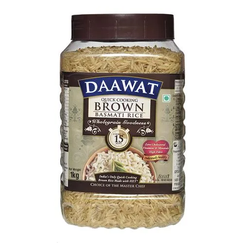 Daawat Basmati Rice/Basmati Akki - Brown (Quick Cooking), 1 kg Jar_1