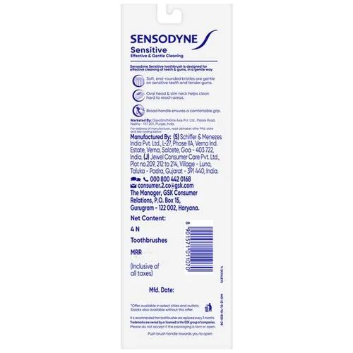Sensodyne Sensitive Toothbrush - With Soft Rounded Bristles, 4 pcs_2