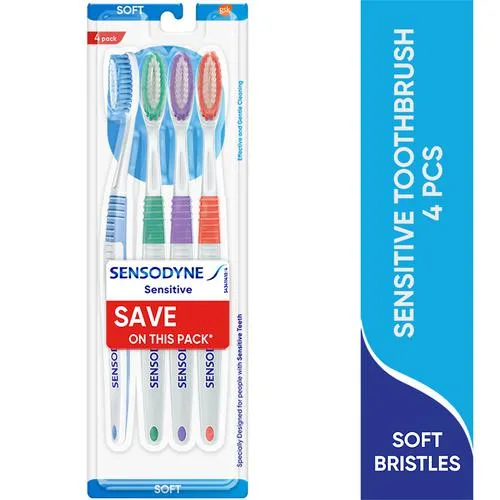 Sensodyne Sensitive Toothbrush - With Soft Rounded Bristles, 4 pcs_0