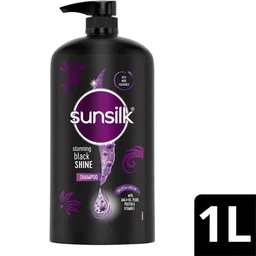 Sunsilk Stunning Black Shine Shampoo - With Amla + Oil, Pearl Protein & Vitamin E, For Long Lasting Shine, 1 L