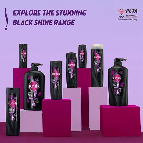 Sunsilk Stunning Black Shine Shampoo - With Amla + Oil, Pearl Protein & Vitamin E, For Long Lasting Shine, 1 L_7