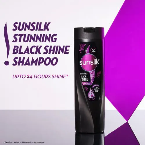 Sunsilk Stunning Black Shine Shampoo - With Amla + Oil, Pearl Protein & Vitamin E, For Long Lasting Shine, 1 L_5