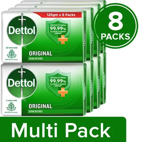 Dettol Bathing Bar Soap - Germ Protection, Original, 8x125 g Multipack_2