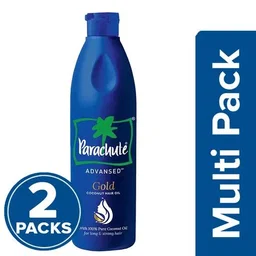 Parachute Advansed Gold Coconut Hair Oil - For Long & Strong Hair, 100% Pure, 2 x 400 ml Multipack