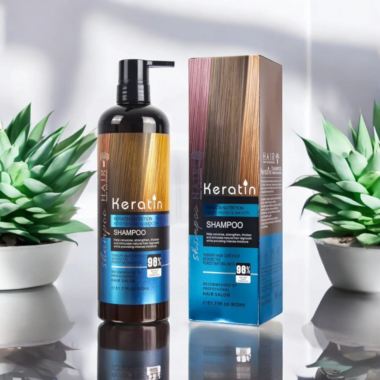 Keratin Sulfate Free Straightening Shampoo 900ml_0