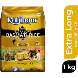 Kohinoor Basmati Rice/Basmati Akki - Extra Long, Gold, 1 kg Pouch