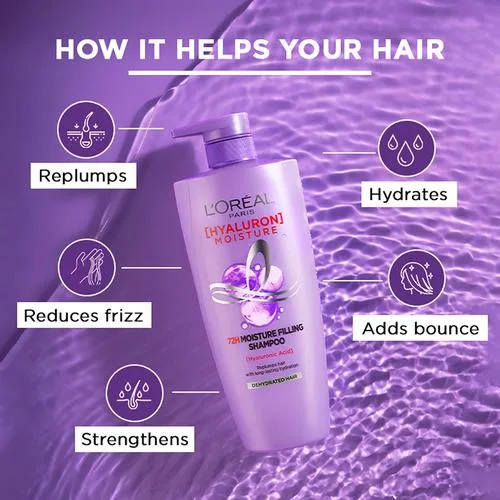 L'OREAL PARIS Hyaluron Moisture 72H Moisture Filling Shampoo - With Hyaluronic Acid, 1 L_3