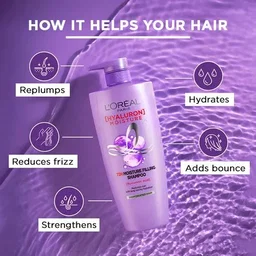 L'OREAL PARIS Hyaluron Moisture 72H Moisture Filling Shampoo - With Hyaluronic Acid, 1 L