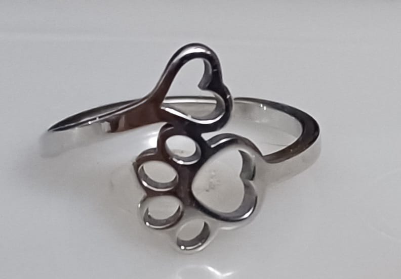 Paw print Heart ring _2