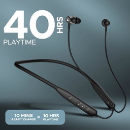 BoAt Rockerz 111 Neckband - Active Black (Bluetooth Wireless Neckband with Up to 40 Hrs Playtime, Dual Device Pairing,