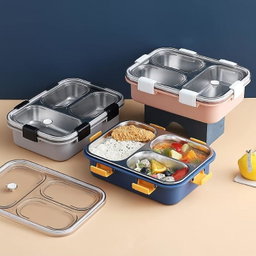 3 Grid Stainless Steel Lunch Box