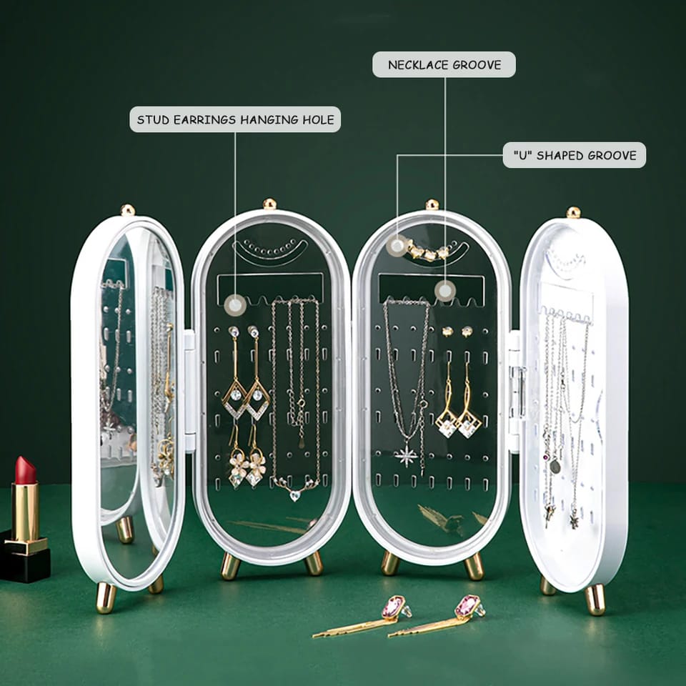 Foldable Unique Exquisite Vintage retro Jewelry Display Rack for Decor Necklace Trinket Box organiser_1