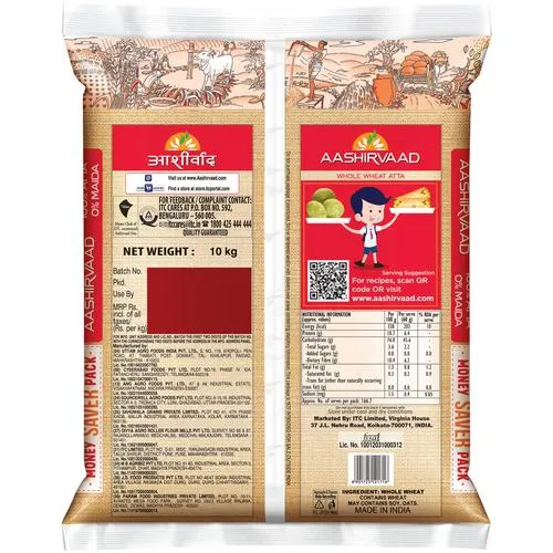 Aashirvaad Atta/Godihittu - Whole Wheat, 10 kg_1