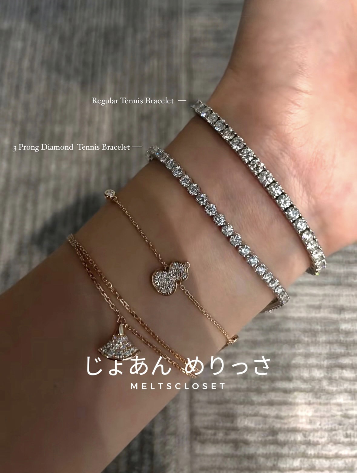 (PO) REGULAR TENNIS BRACELET- WHITE GOLD _12
