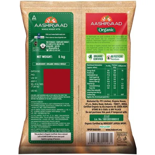 Aashirvaad Organic Whole Wheat Atta, 5 kg_1