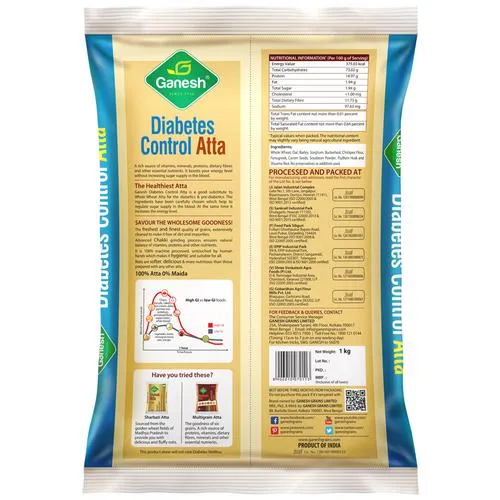 Ganesh Diabetes Control Atta - High In Fibre, 1 kg Pouch_1