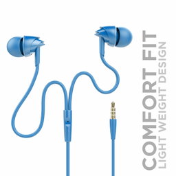 BoAt BassHeads 100 in-Ear Wired Earphones with Hawk Inspired Design, Integrated Multifunction control, Super Extra Bass & Instant Voice Assistant(Blue)