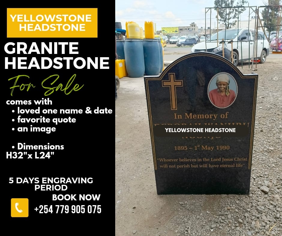 Granite memorial headstone with image_0