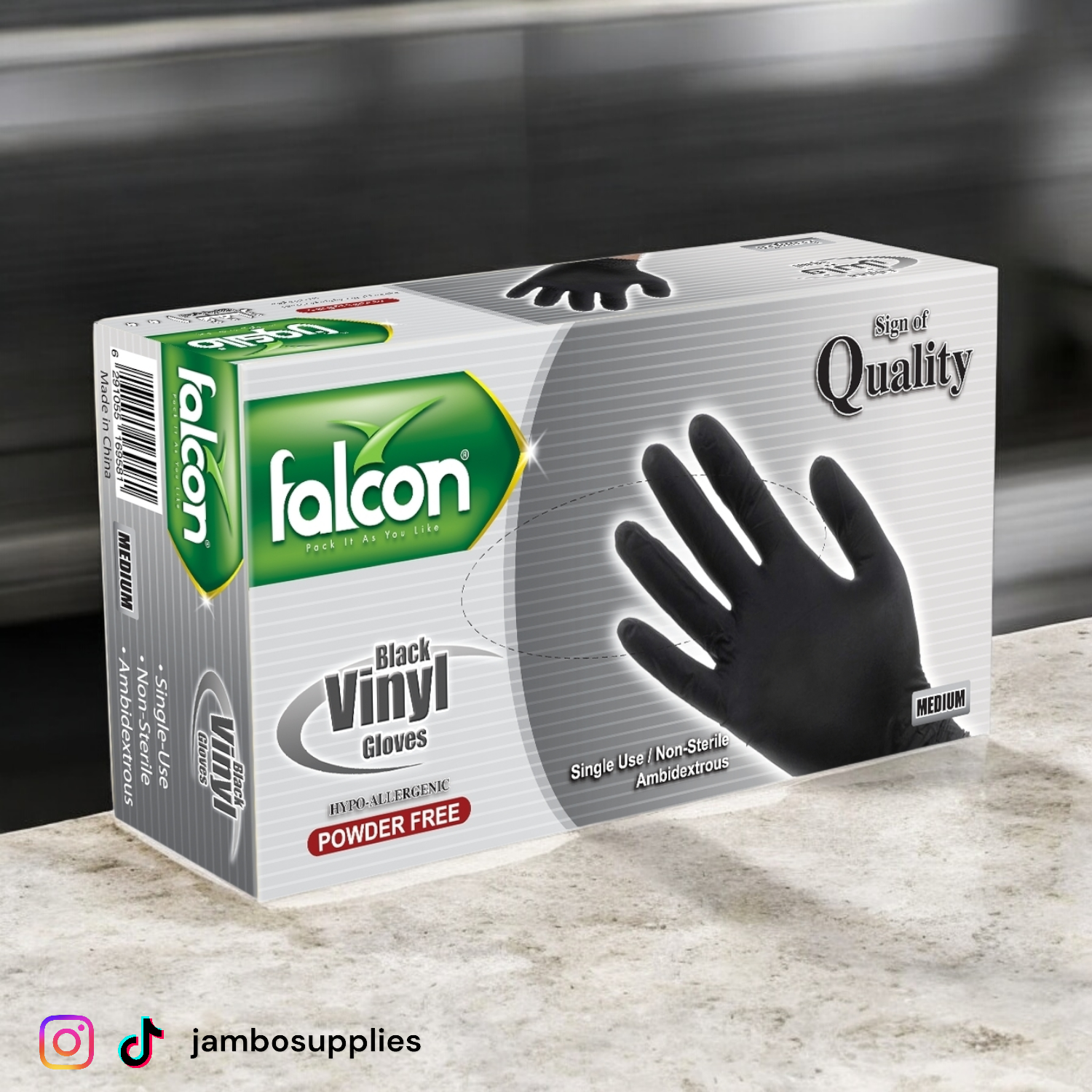 Vinyl Gloves Black Powder Free_1