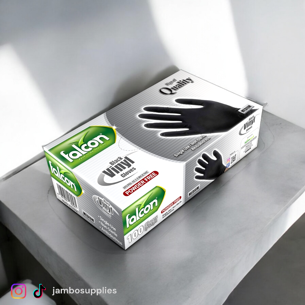 Vinyl Gloves Black Powder Free_2