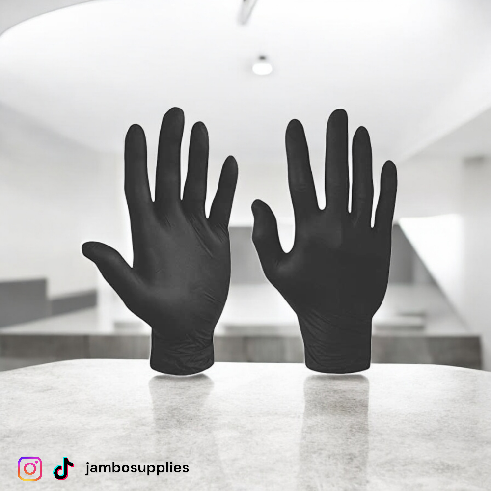 Vinyl Gloves Black Powder Free_0