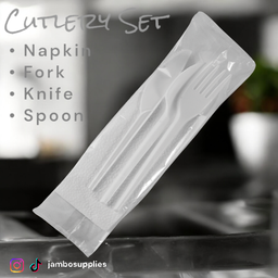 Plastic Cutlery Set (White)