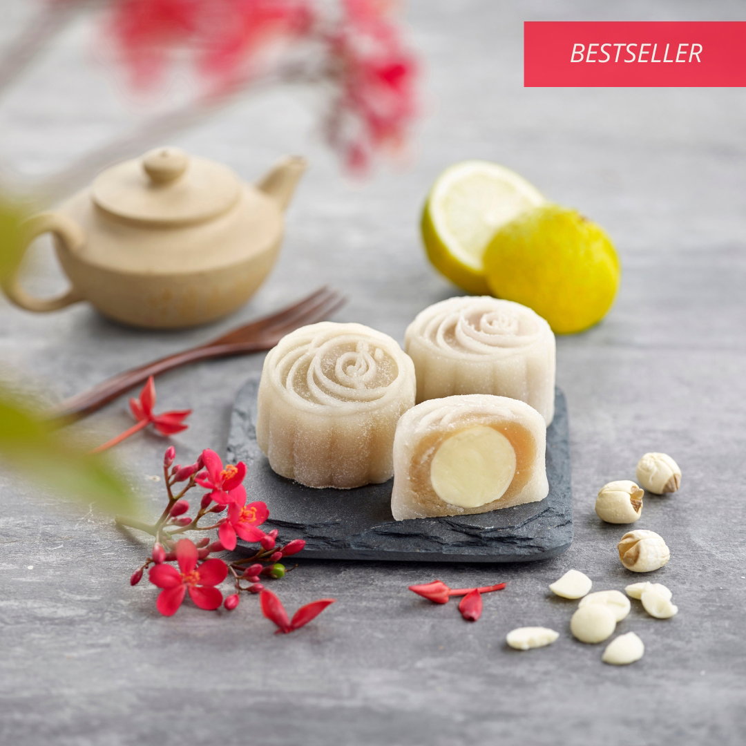 100% Japanese Yuzu White Chocolate Truffle Snowskin Mooncake [Best Seller] 纯柚子冰皮月饼