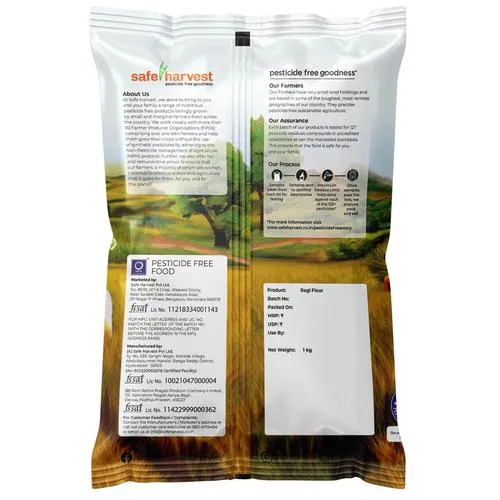 Safe Harvest Ragi Flour/Ragi Hittu - Pesticide Free, 1 kg_1