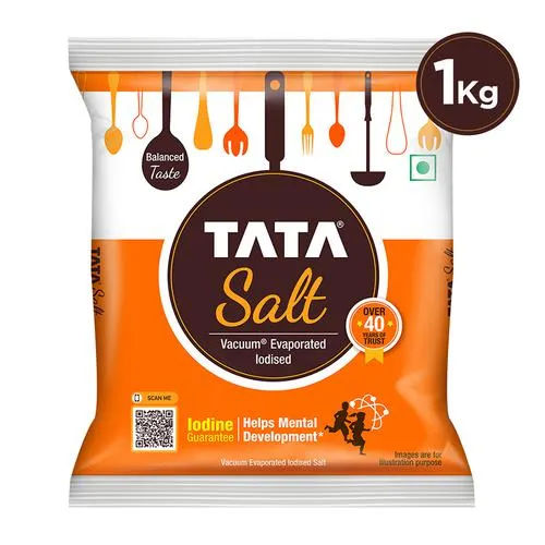 Tata Salt Vacuum Evaporated Iodised Salt - Helps Mental Development, 1 kg Pouch_2