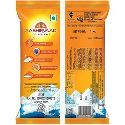 Aashirvaad Salt/Uppu - Iodised, 1 kg Pouch