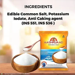 Aashirvaad Salt/Uppu - Iodised, 1 kg Pouch