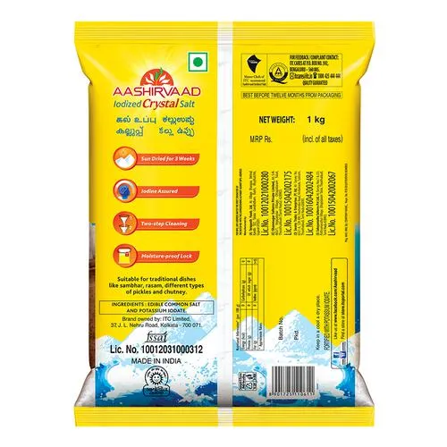 Aashirvaad Iodized Crystal Salt/Uppu, 1 kg_2