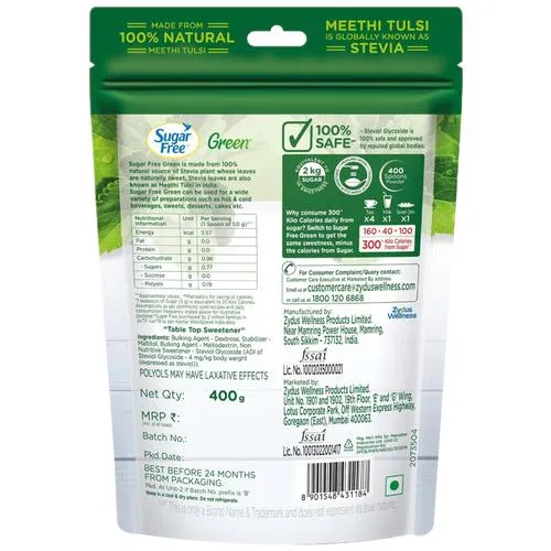 Sugar Free Green Sweetener - For Calorie Conscious, 400 g_2