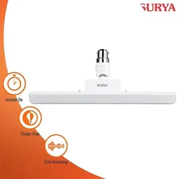 Surya B22 Light T Bulb - 30W, Angular, Cool Day White, Medium, Flicker Free, 2 pcs