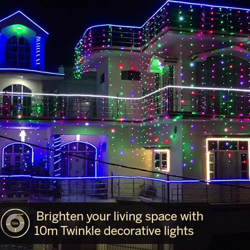Halonix LED String/Rice Light - Twinkle 46 LED Decorative Light, 10 m, Muticoloured, Copper, Diwali/Christmas/Home Decor, 1 pc_4