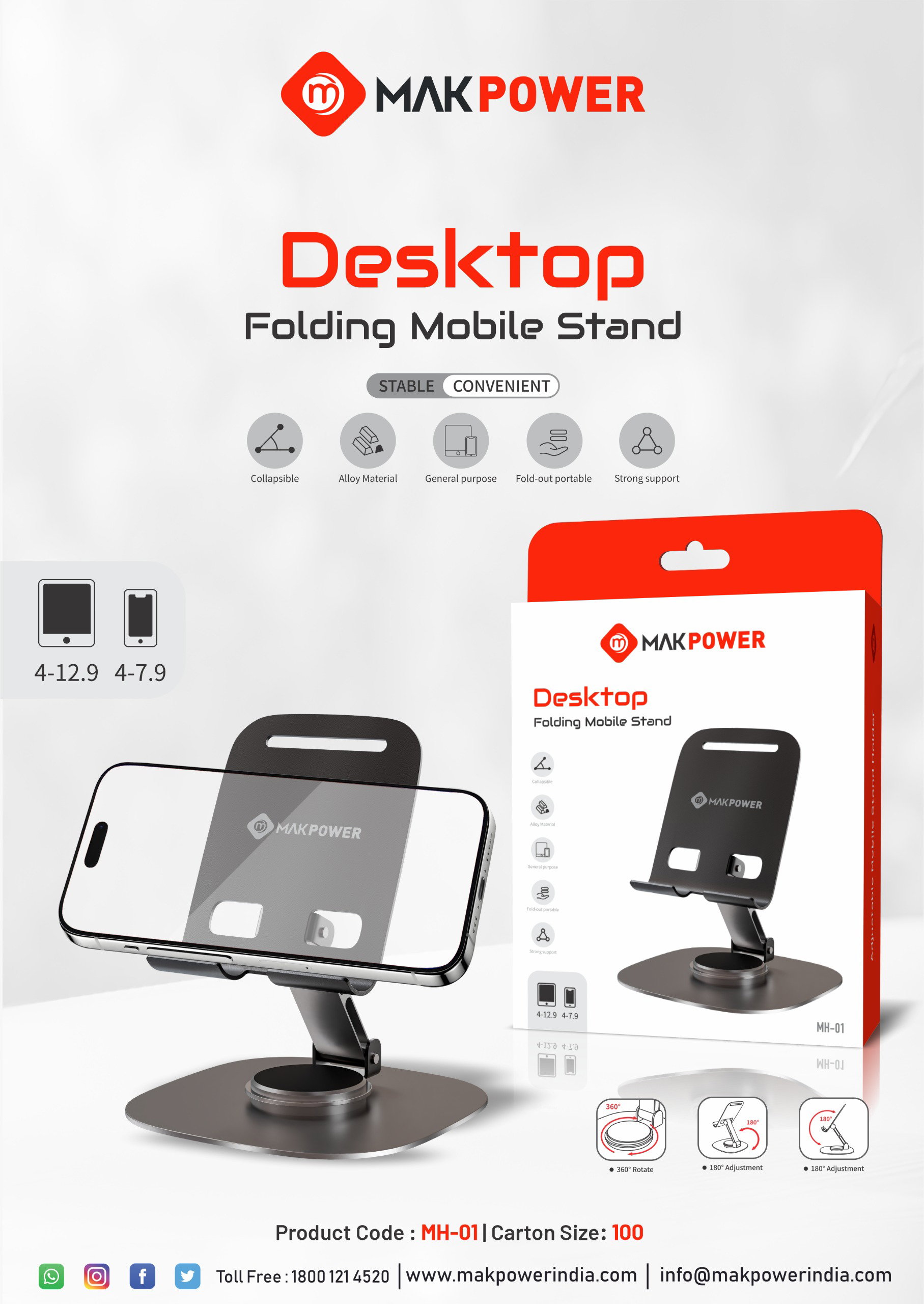 Mak Power MH-01 Desktop Folding Mobile Stand_1